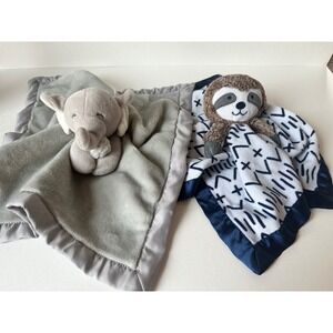 Carters Elephant & Cloud Island‎ Sloth 
Baby Security Blanket Lovey Set 2pc